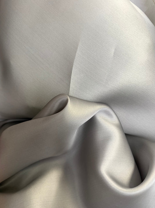 Silk Organza Satin Face - Grey