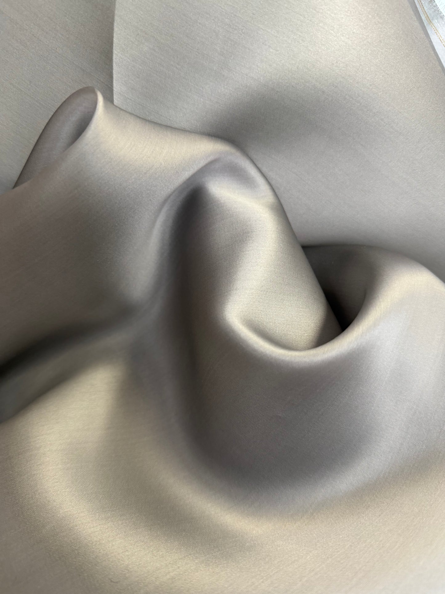 Silk Organza Satin Face - Grey
