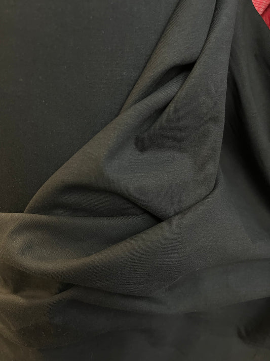 Poly Cotton Jersey - Jet Black