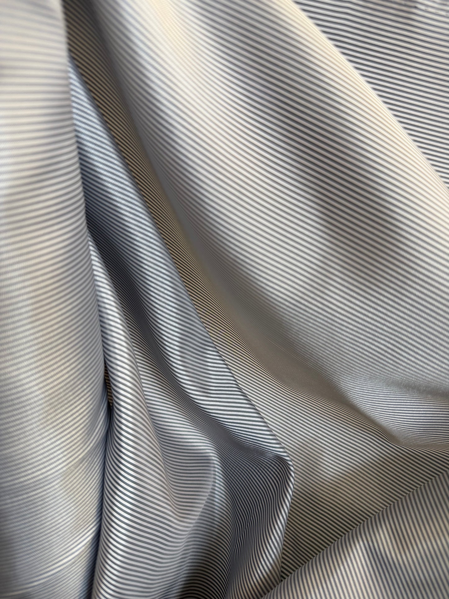 Stripe Poly Lining - Off-White & Blue