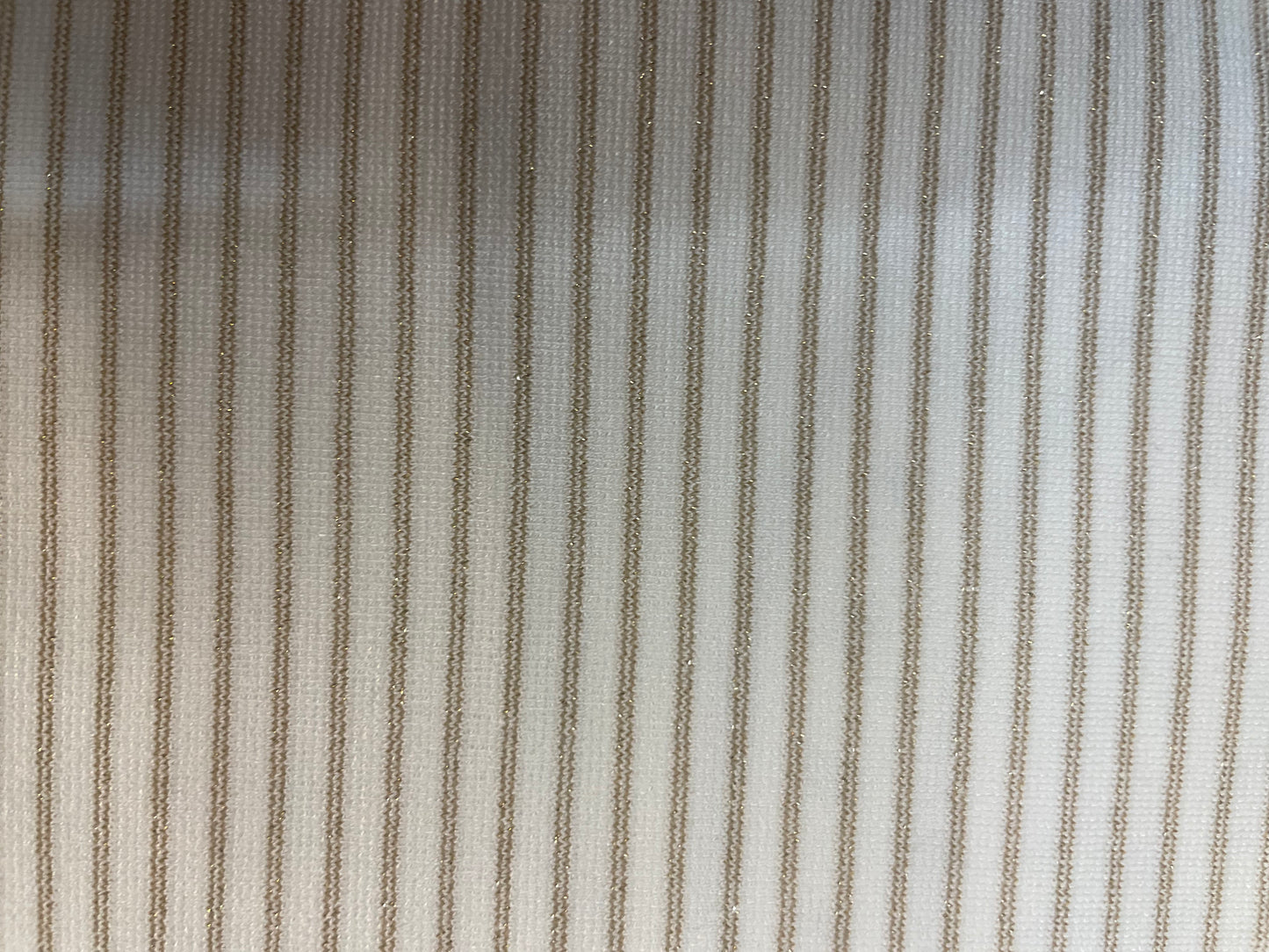 Stripe Double Knit Stretch Rayon - Cream /Gold