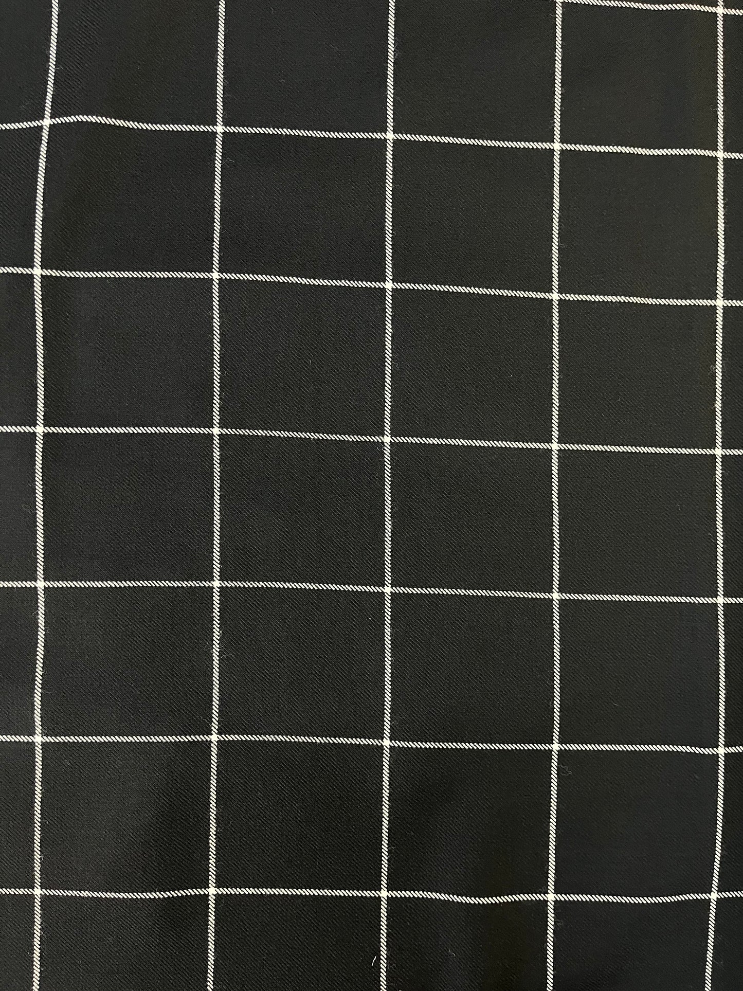 American Heritage - Plaid Virgin Wool Suiting - Black & White