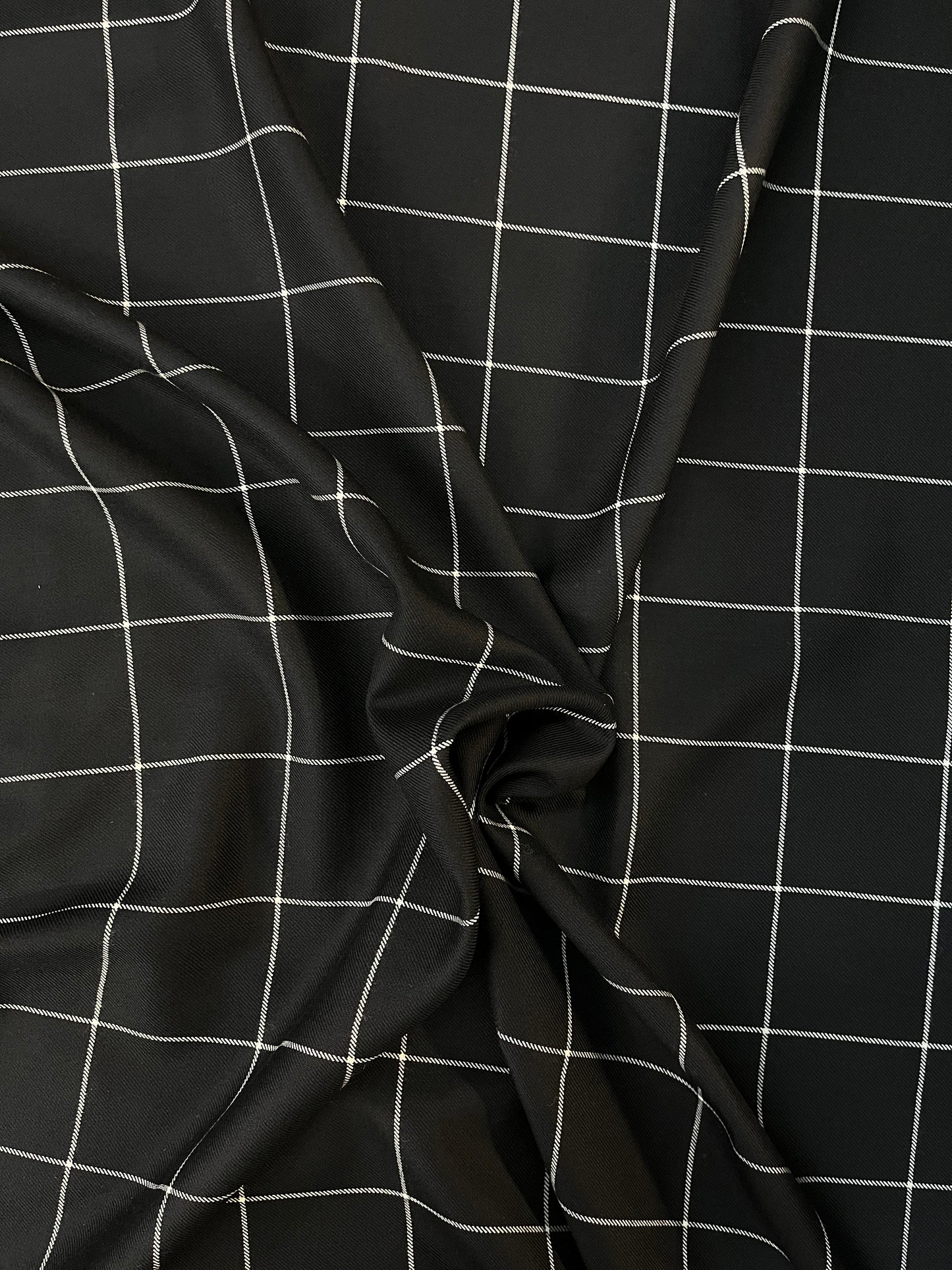 American Heritage - Plaid Virgin Wool Suiting - Black & White