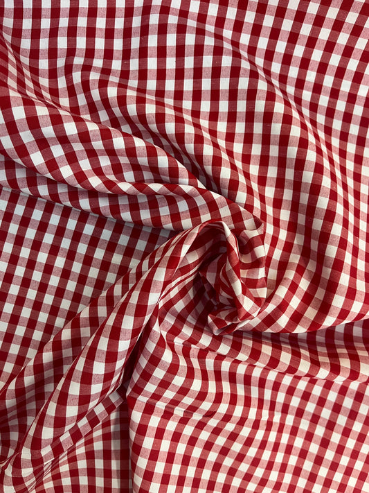 Gingham Cotton - Red & Off-White