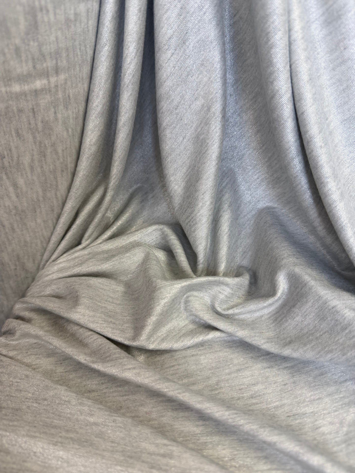 Metallic Italian Rayon Jersey - Grey & Silver