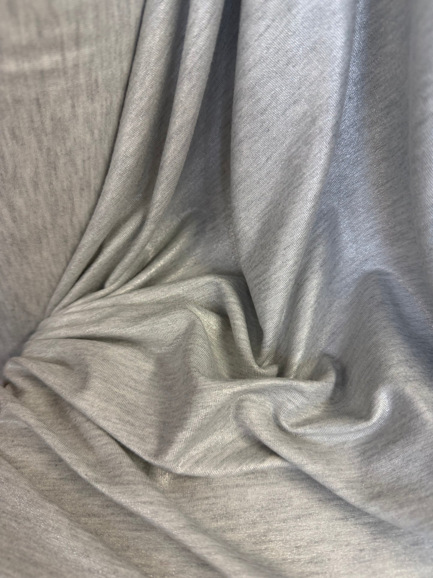 Metallic Italian Rayon Jersey - Grey & Silver