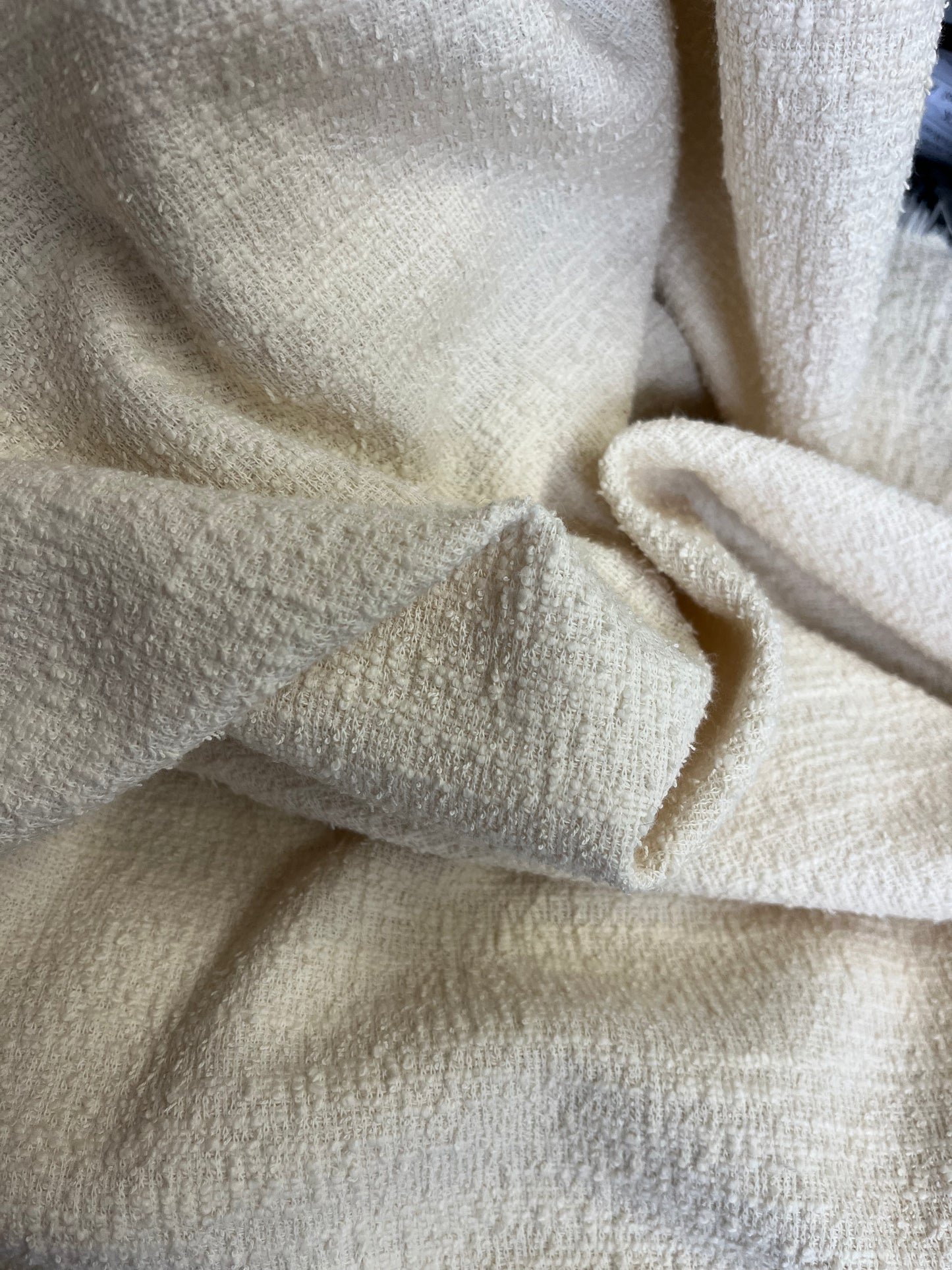 Cotton Spandex Boucle - Ivory