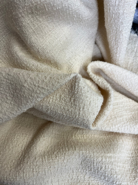 Cotton Spandex Boucle - Ivory