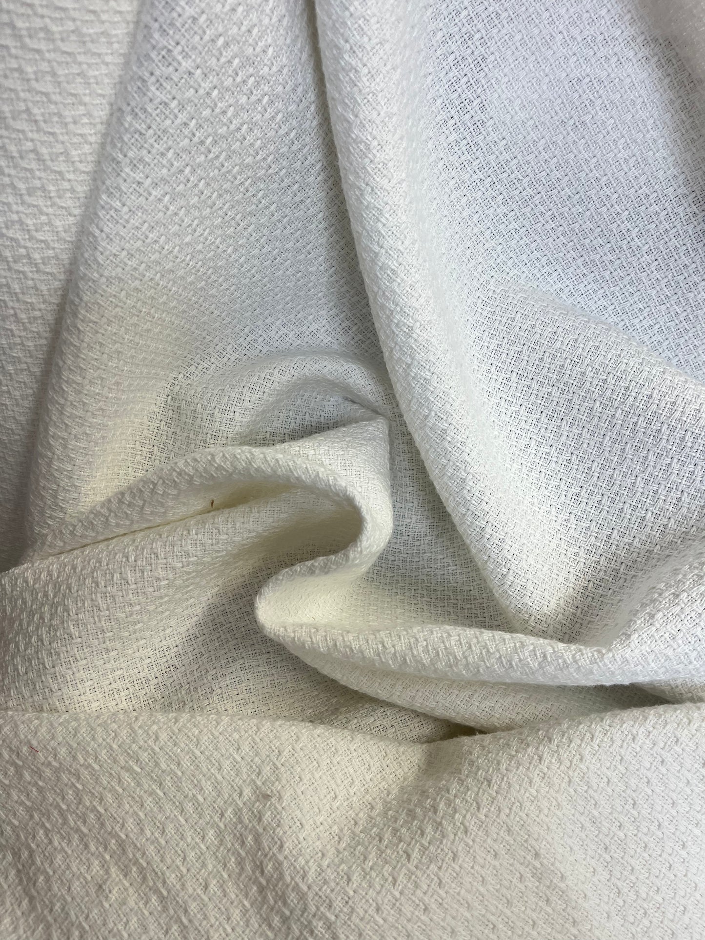 Cotton Poly Blend Boucle - Bright White