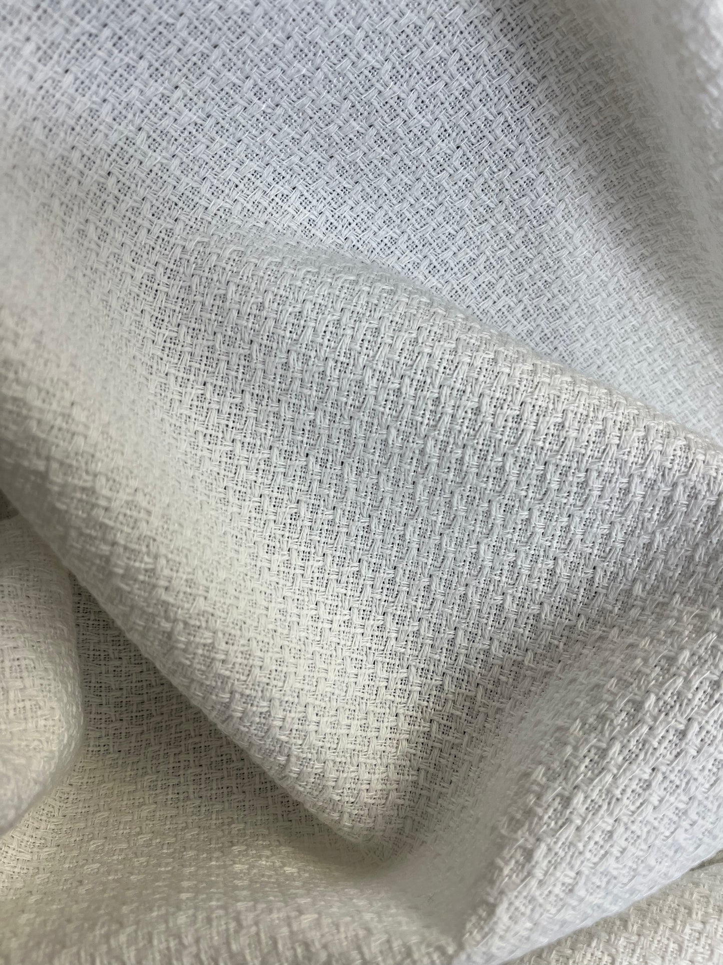 Cotton Poly Blend Boucle - Bright White