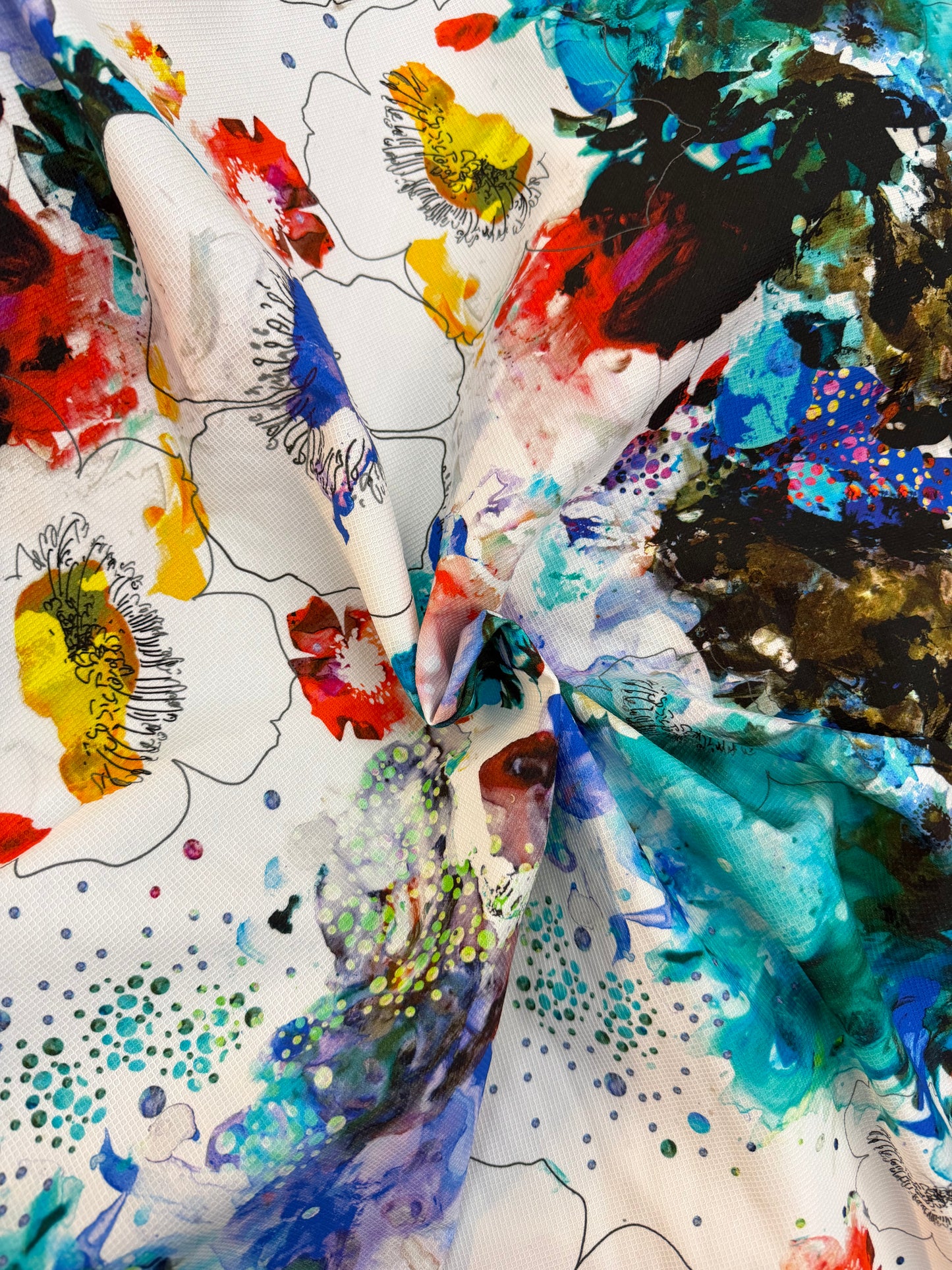 Cotton Printed Pique - Watercolor Floral