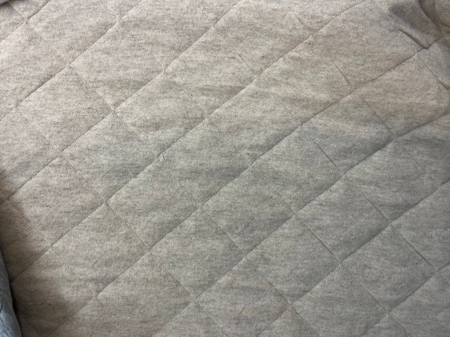 Double Sided Quilted Poly Wool- Oatmeal & Grey