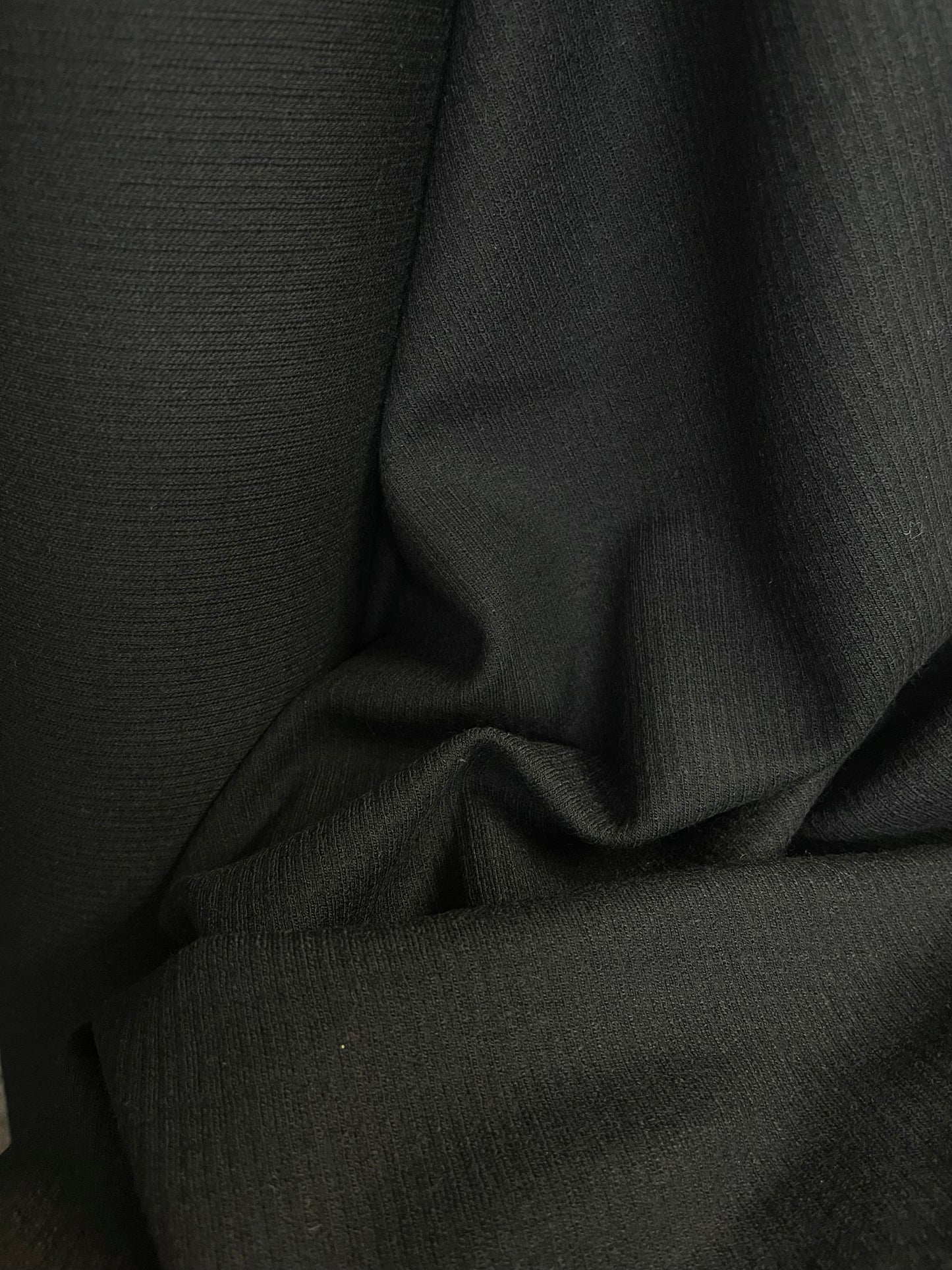 Wool Ponte Ottoman Osman Rib - Jet Black