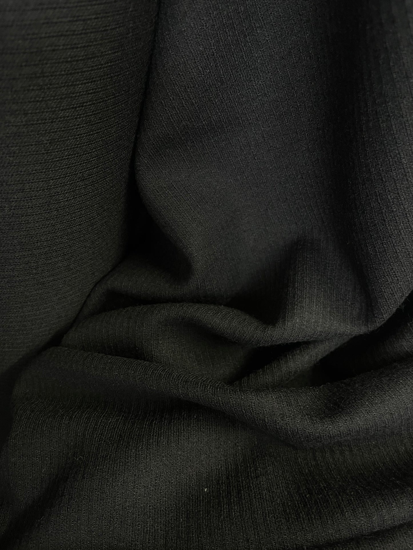 Wool Ponte Ottoman Osman Rib - Jet Black