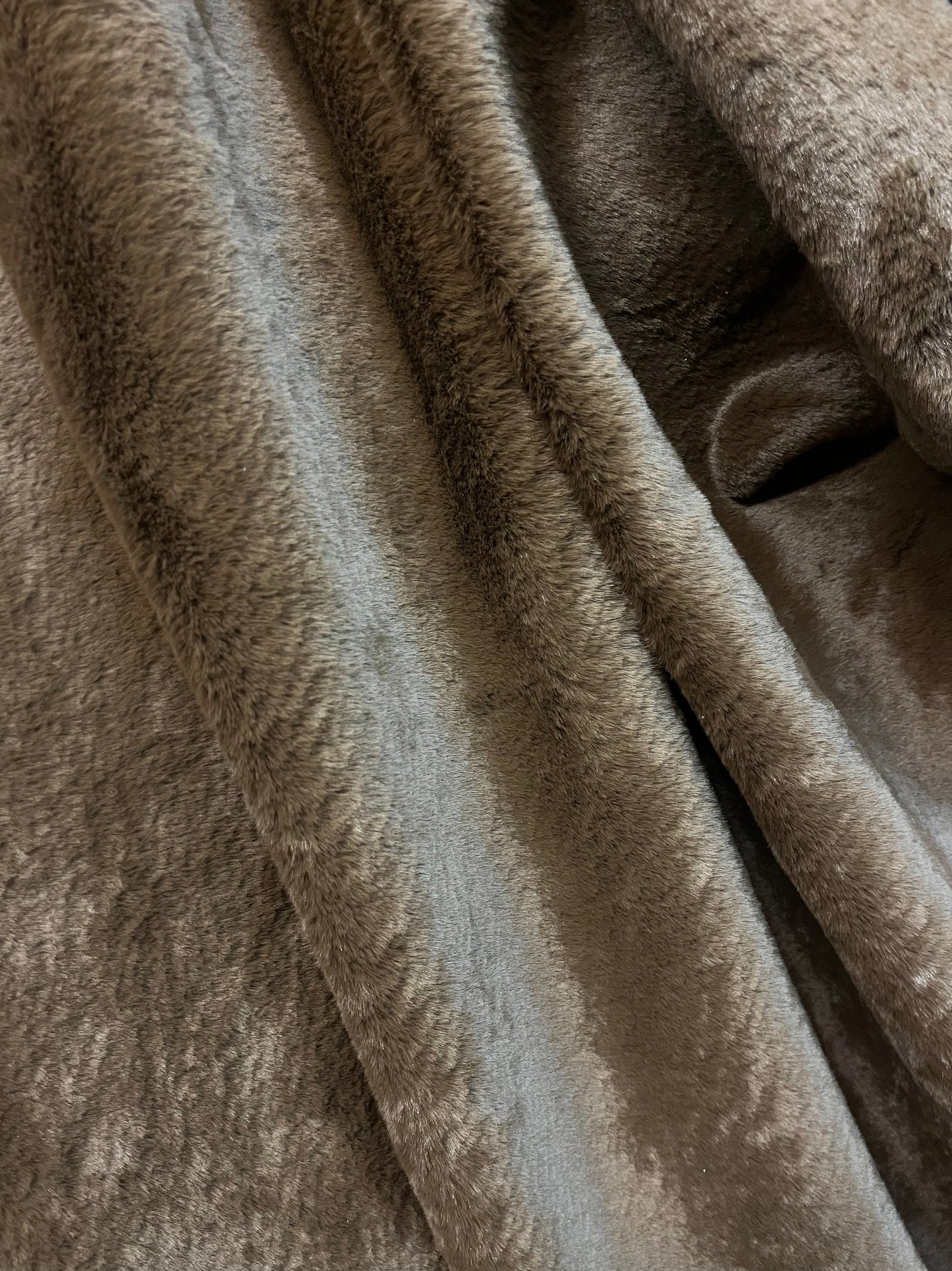 Patent Faux Leather with Fur Backing - Chocolate Brown