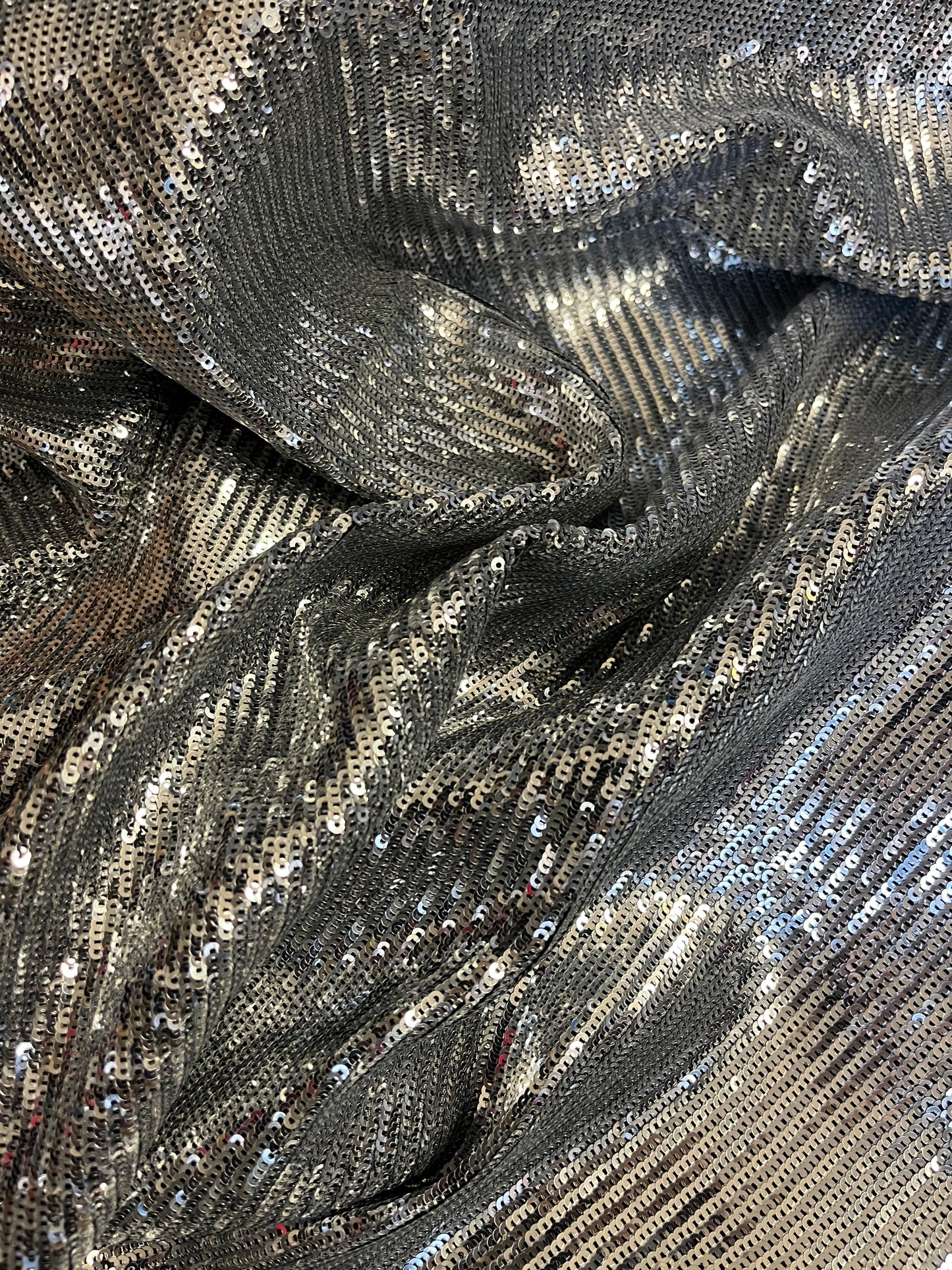 Sequin Stretch Mesh - Silver