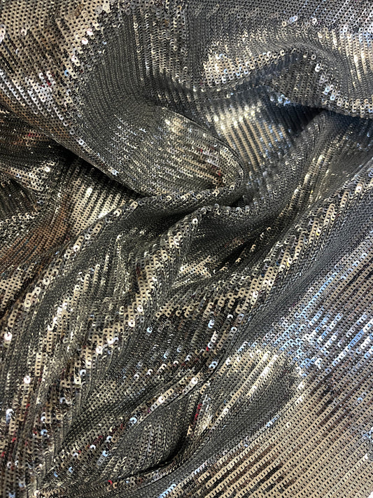 Sequin Stretch Mesh - Silver