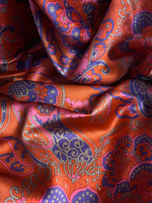Printed Silk Charmeuse - Vibrant Paisley