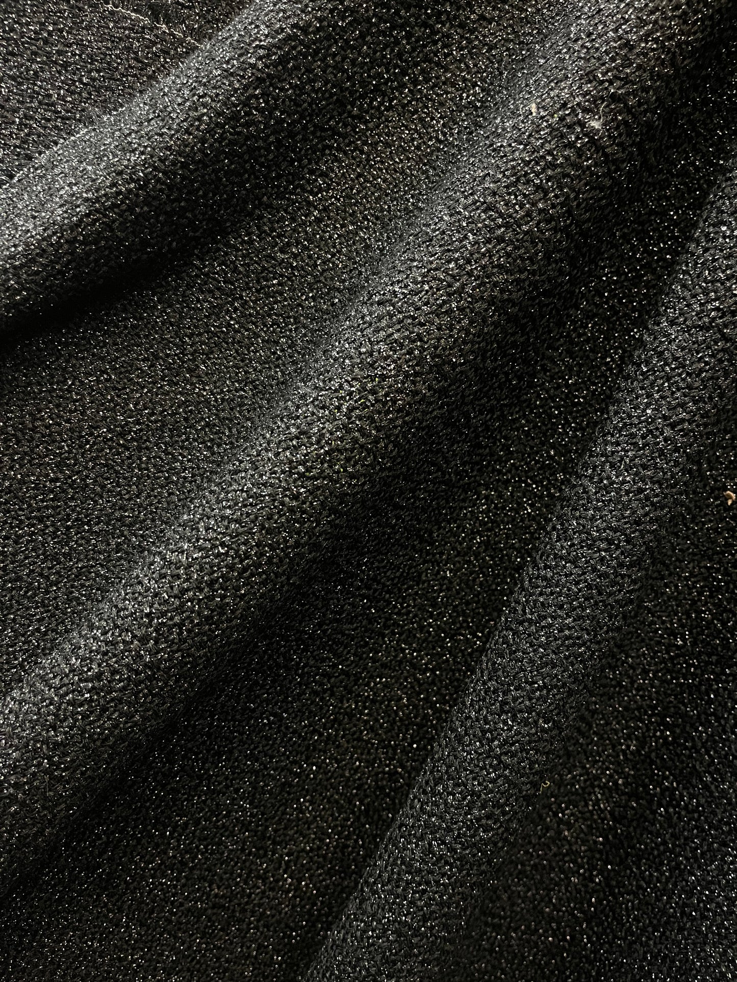 Rayon Lurex Boucle - Silver & Jet Black