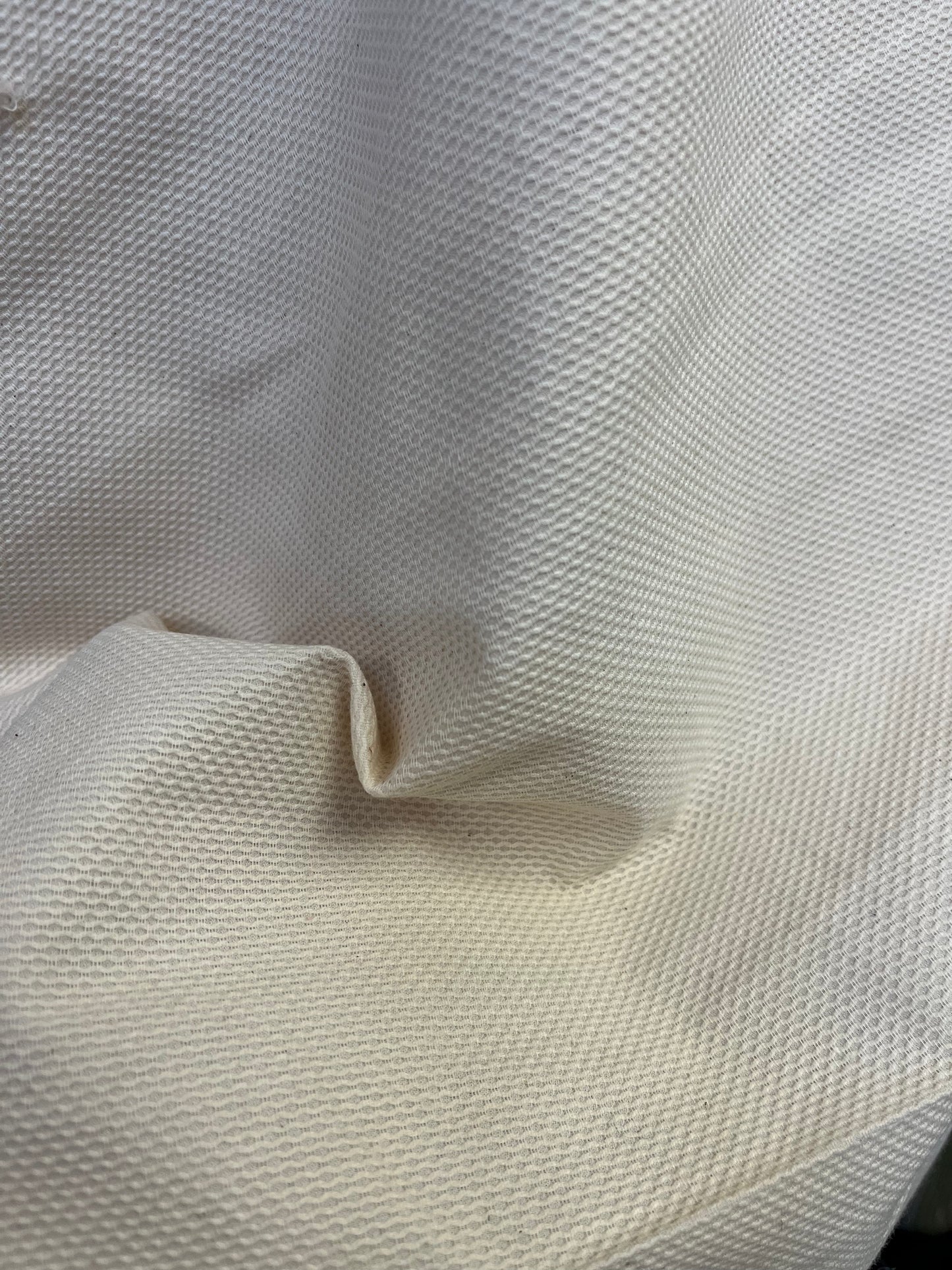 Wide Textured Woven Cotton - Warm Off-White