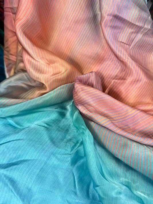 Digital Printed Rayon & Bamberg Charmeuse - Pastel Ombre