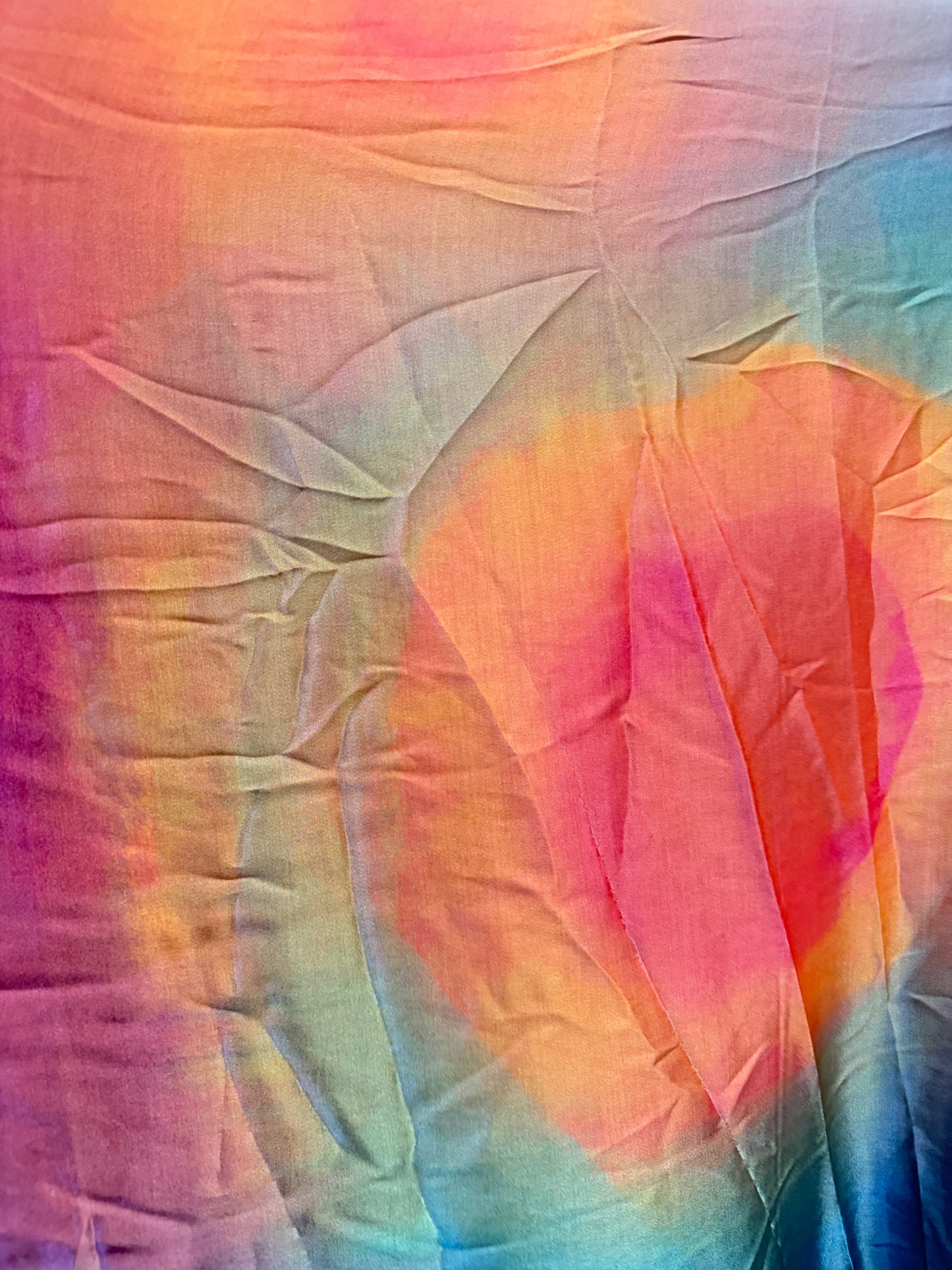Digital Printed Rayon & Bamberg Charmeuse - Multicolor Aura
