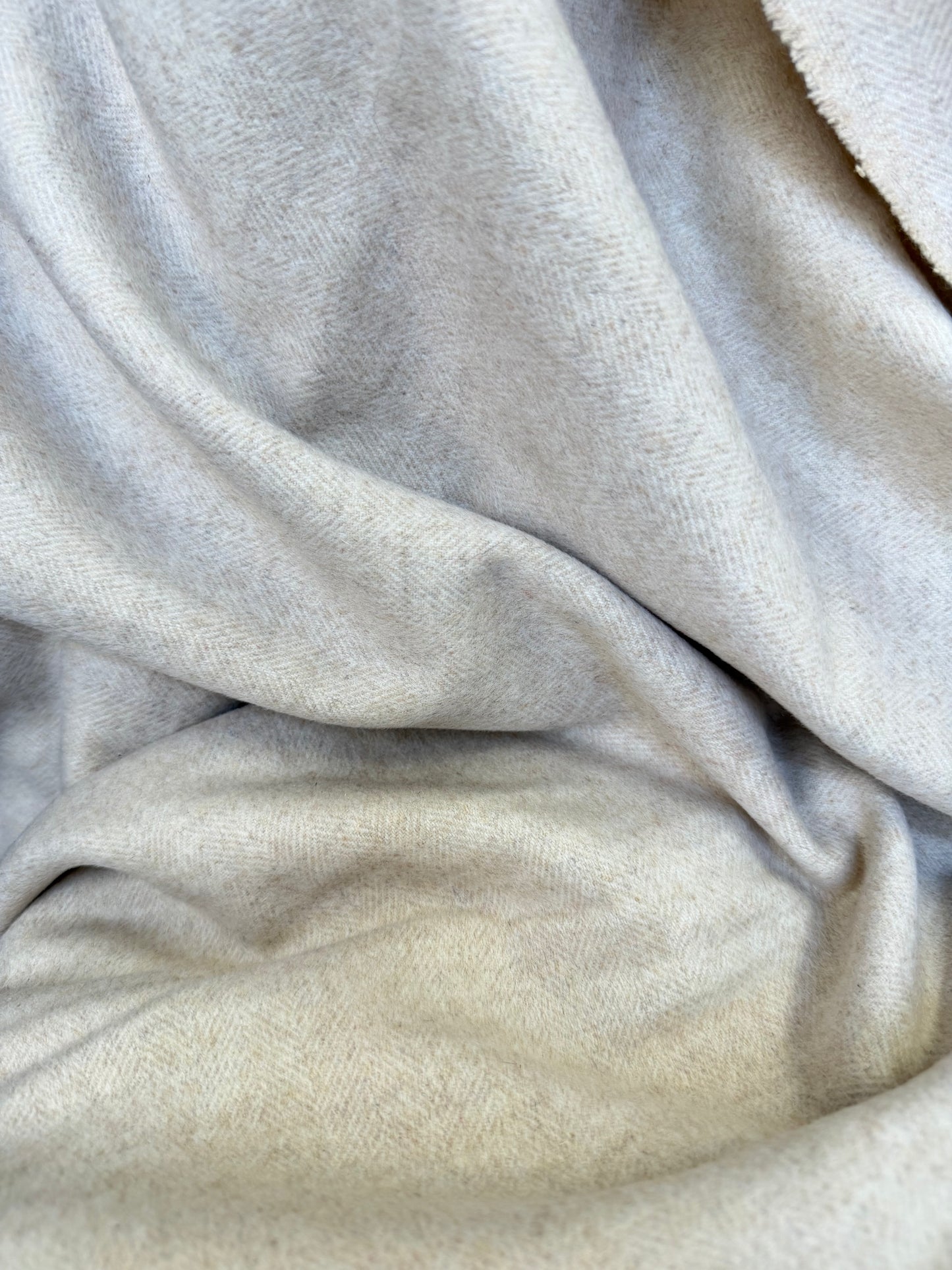 Heritage Label - Italian Flannel Herringbone Wool - Biege