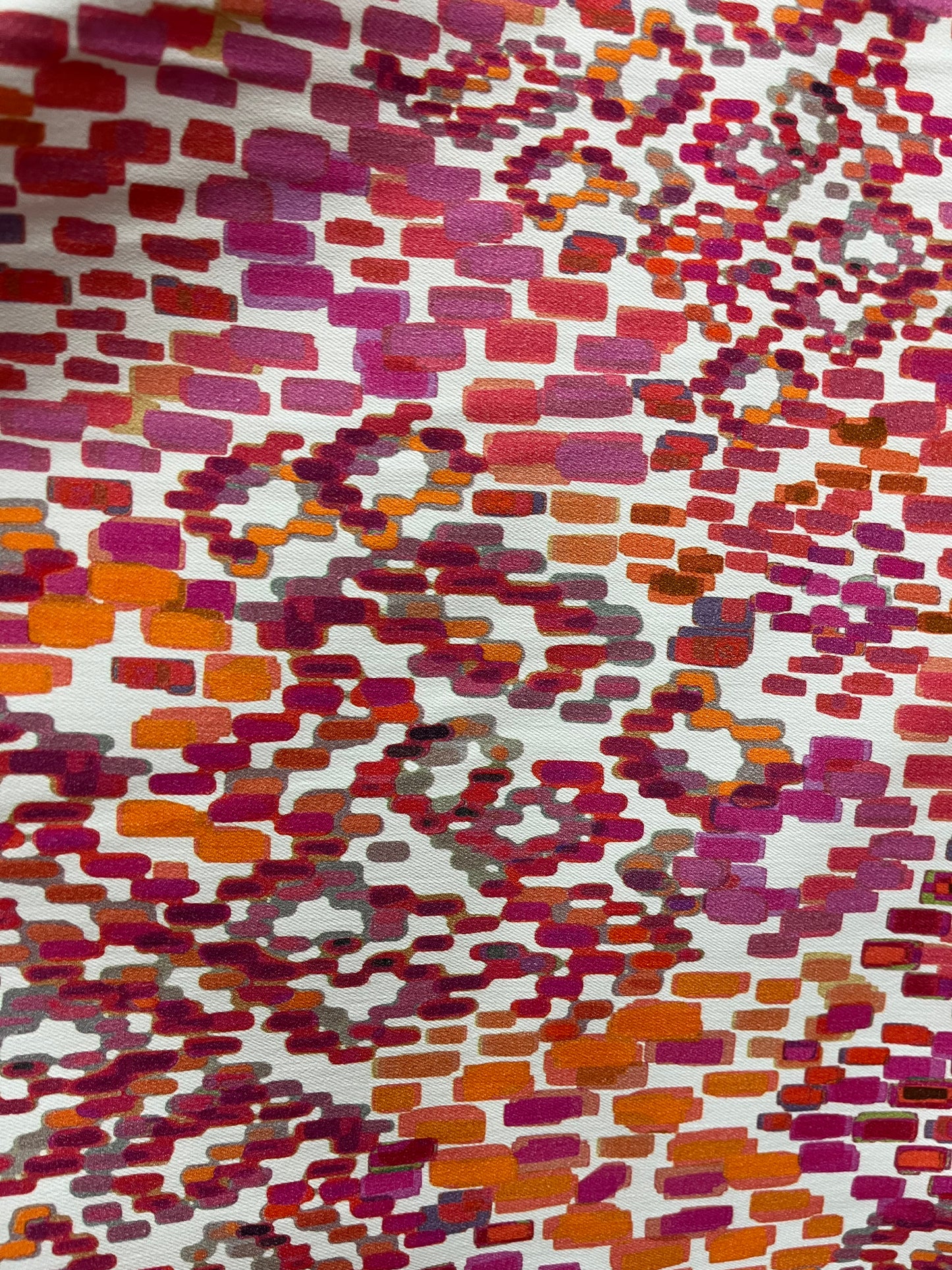 Printed Italian Stretch Cotton Twill - Abstract Brick