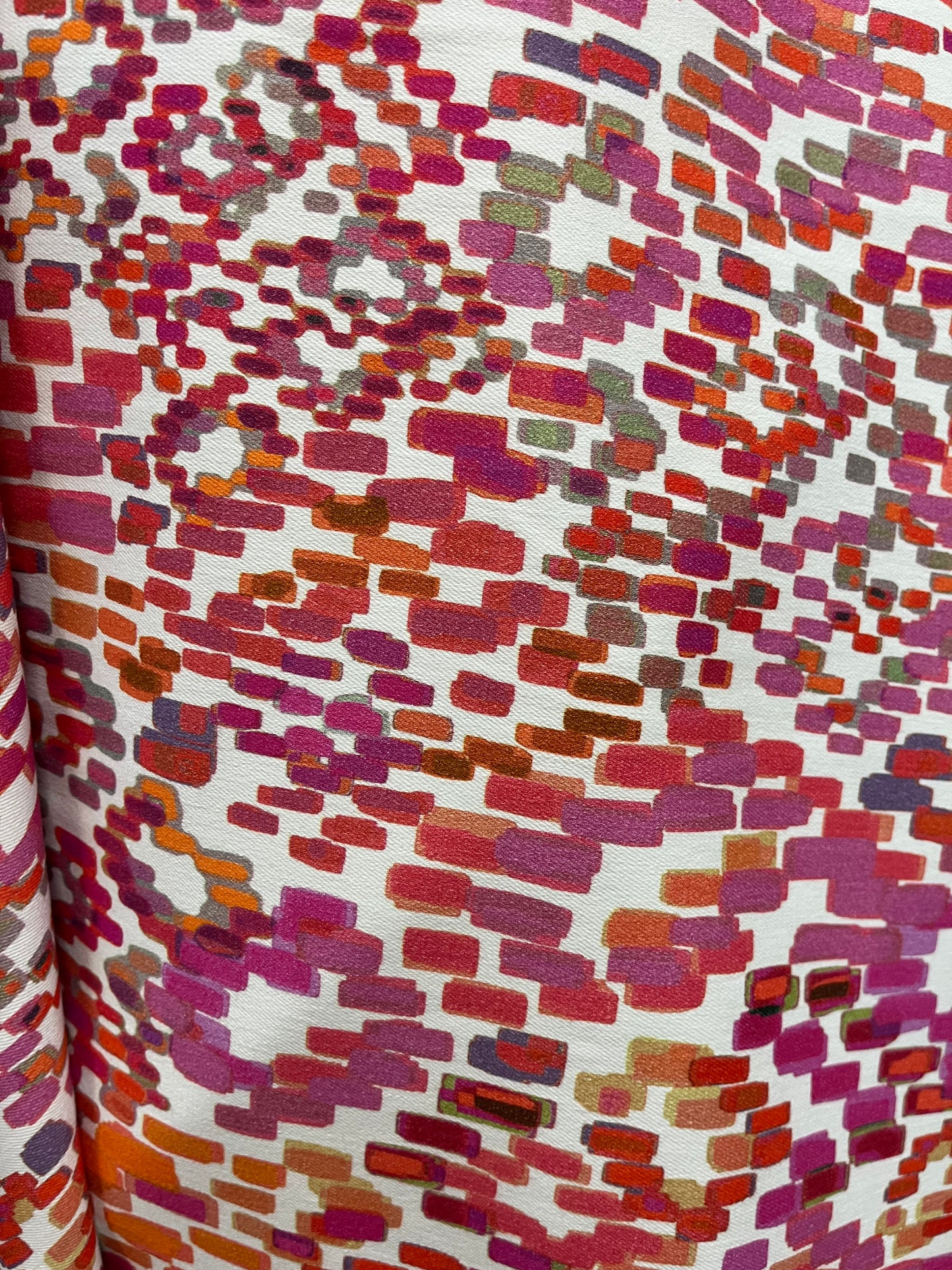 Printed Italian Stretch Cotton Twill - Abstract Brick