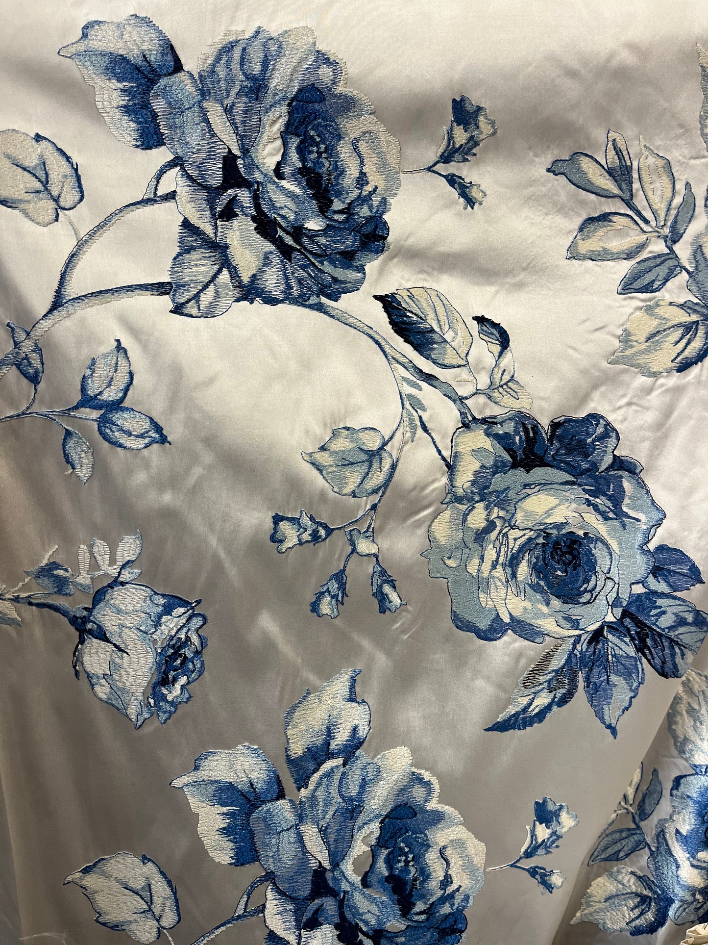 Italian Embroidered Mikado - Chinoiserie Floral