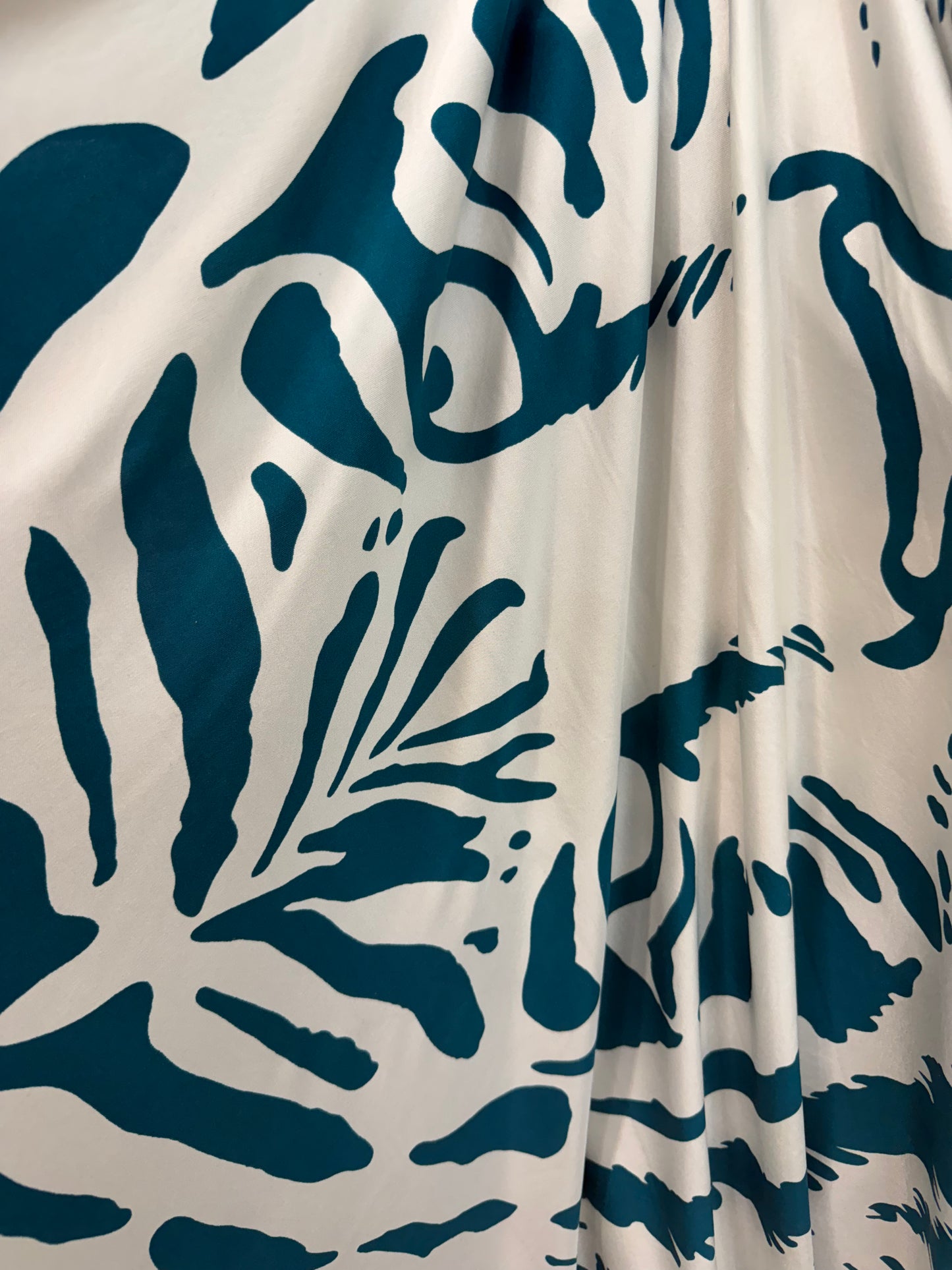 Printed Silk Jersey - Teal Blue Tiger