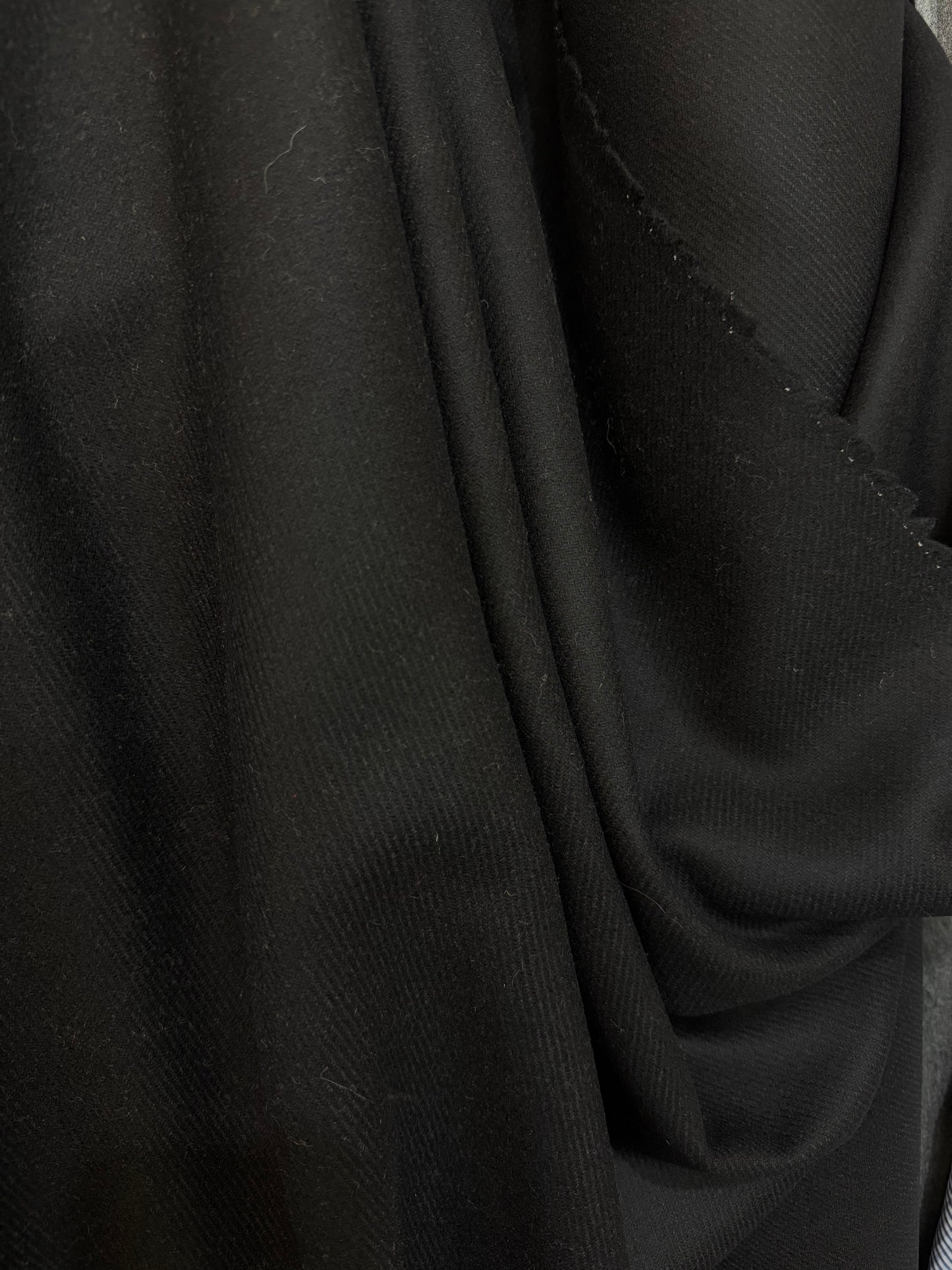 Heritage Label - Italian Melton Twill Wool - Jet Black