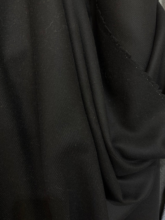 Heritage Label - Italian Melton Twill Wool - Jet Black