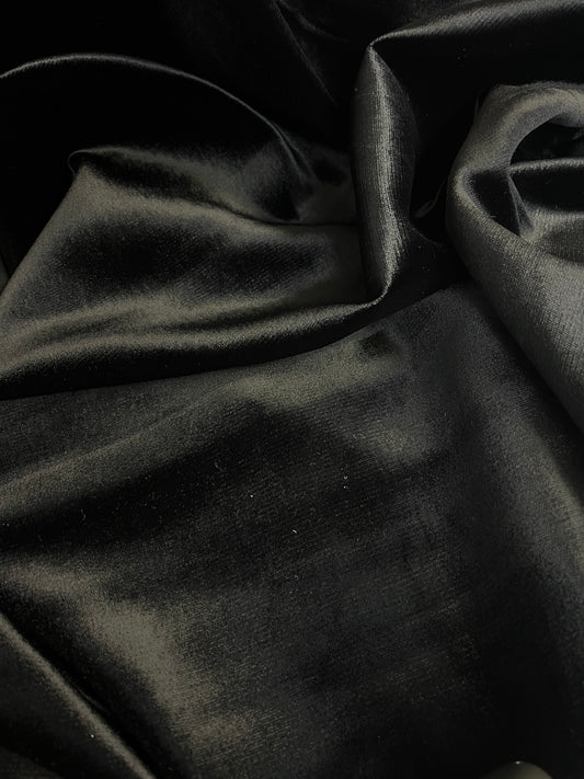 Italian Silk Velvet - Jet Black