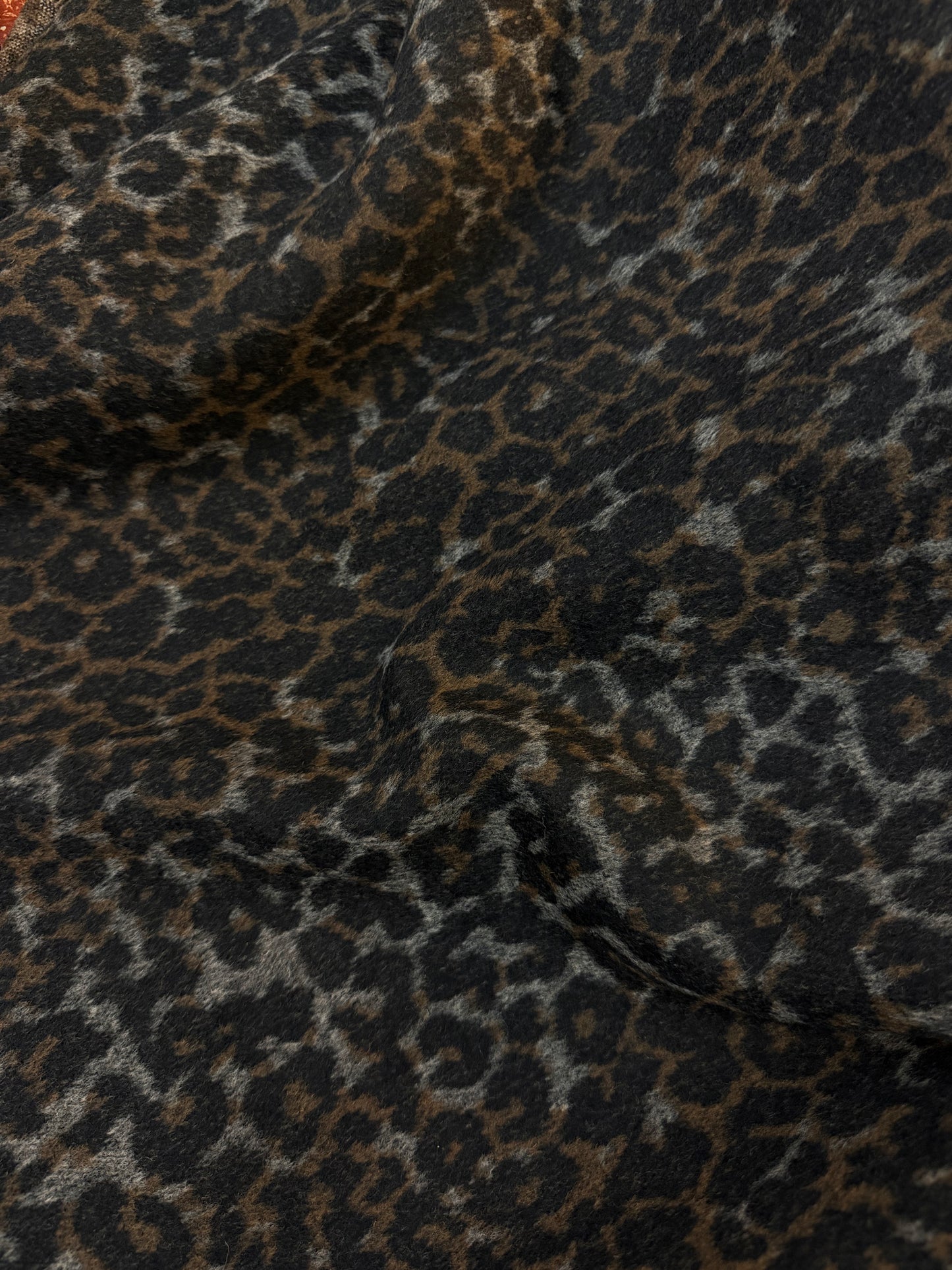 Italian Melton Wool - Grey, Brown & Black Cheetah