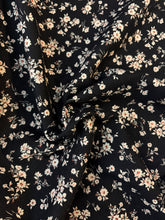 Ditsy Floral Printed Cotton - Black, Beige & Peach