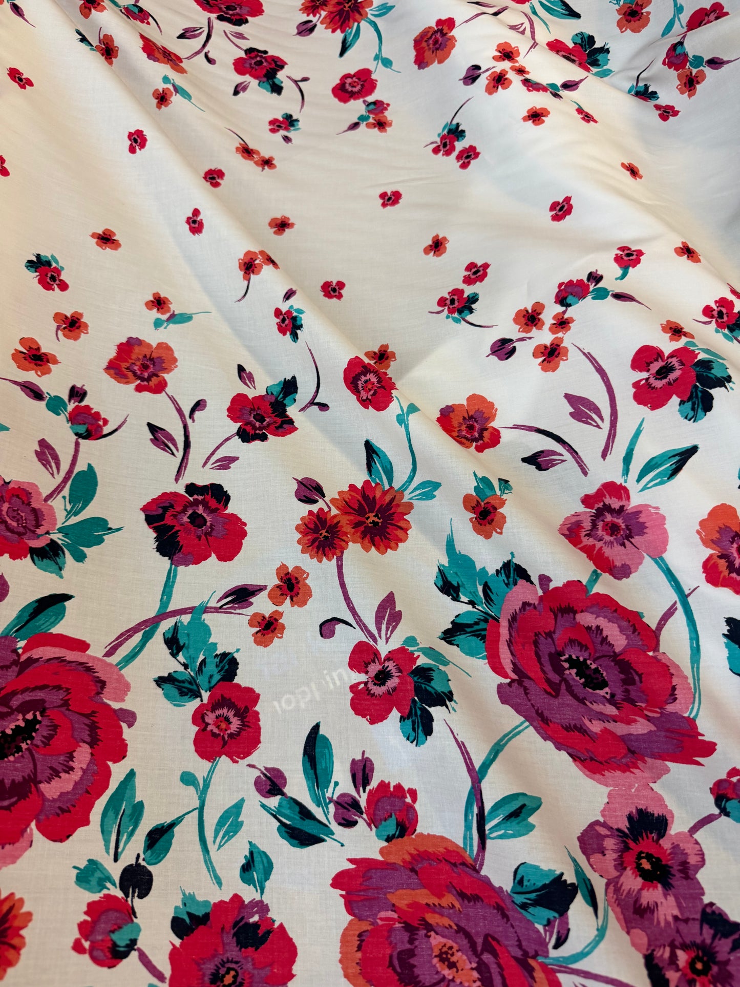 Cotton Sateen - Floral Boarder Print