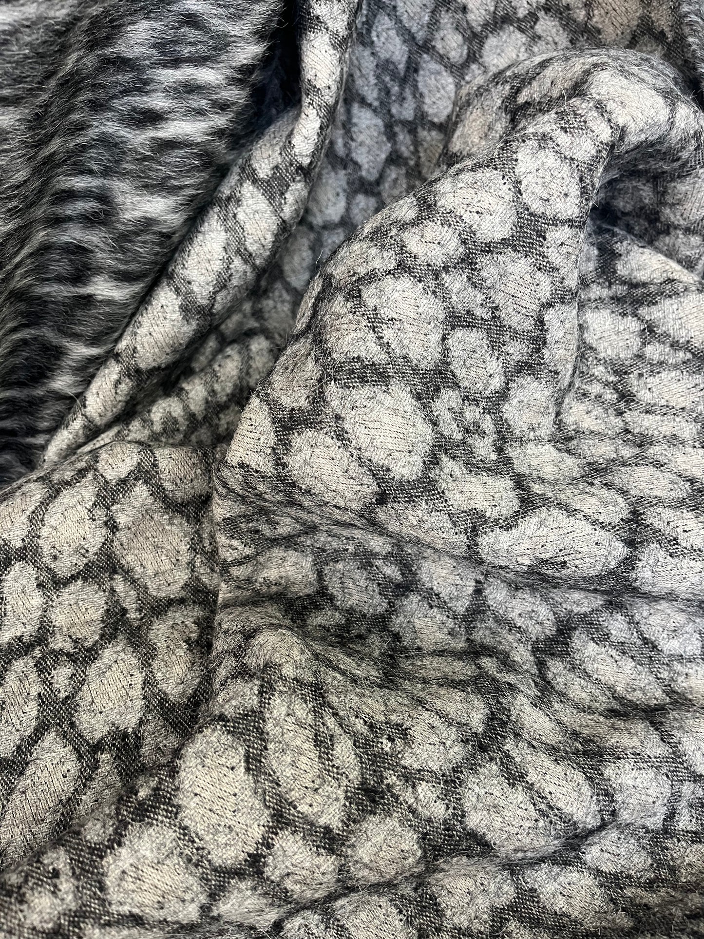 Italian Designer Alpaca Wool - Monochrome Cheetah