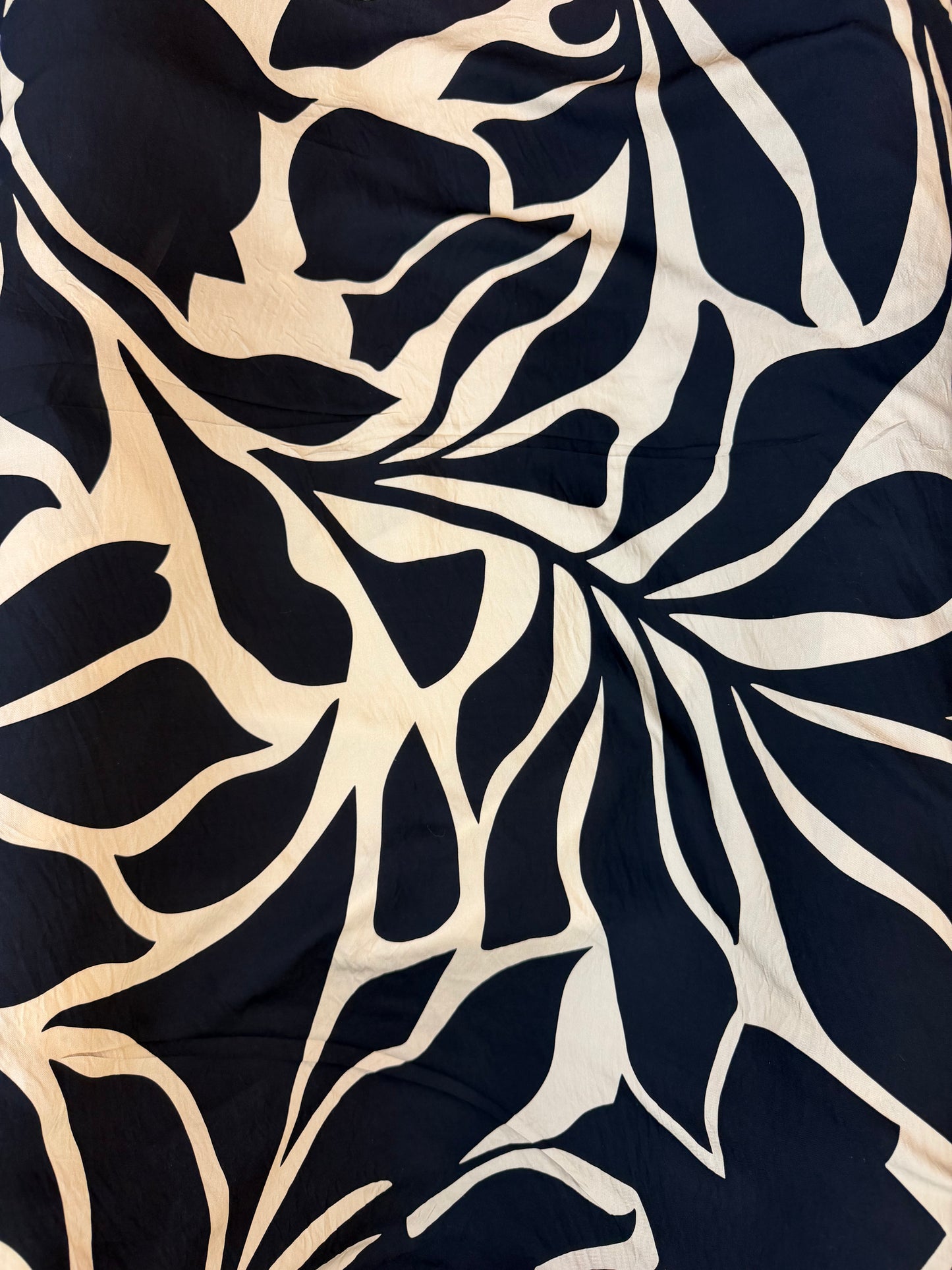 Jumbo Printed Rayon Twill - Black & Beige
