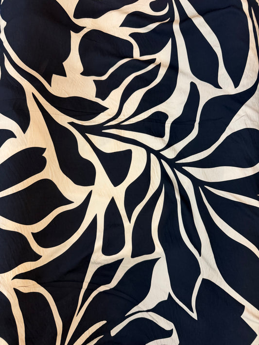 Jumbo Printed Rayon Twill - Black & Beige