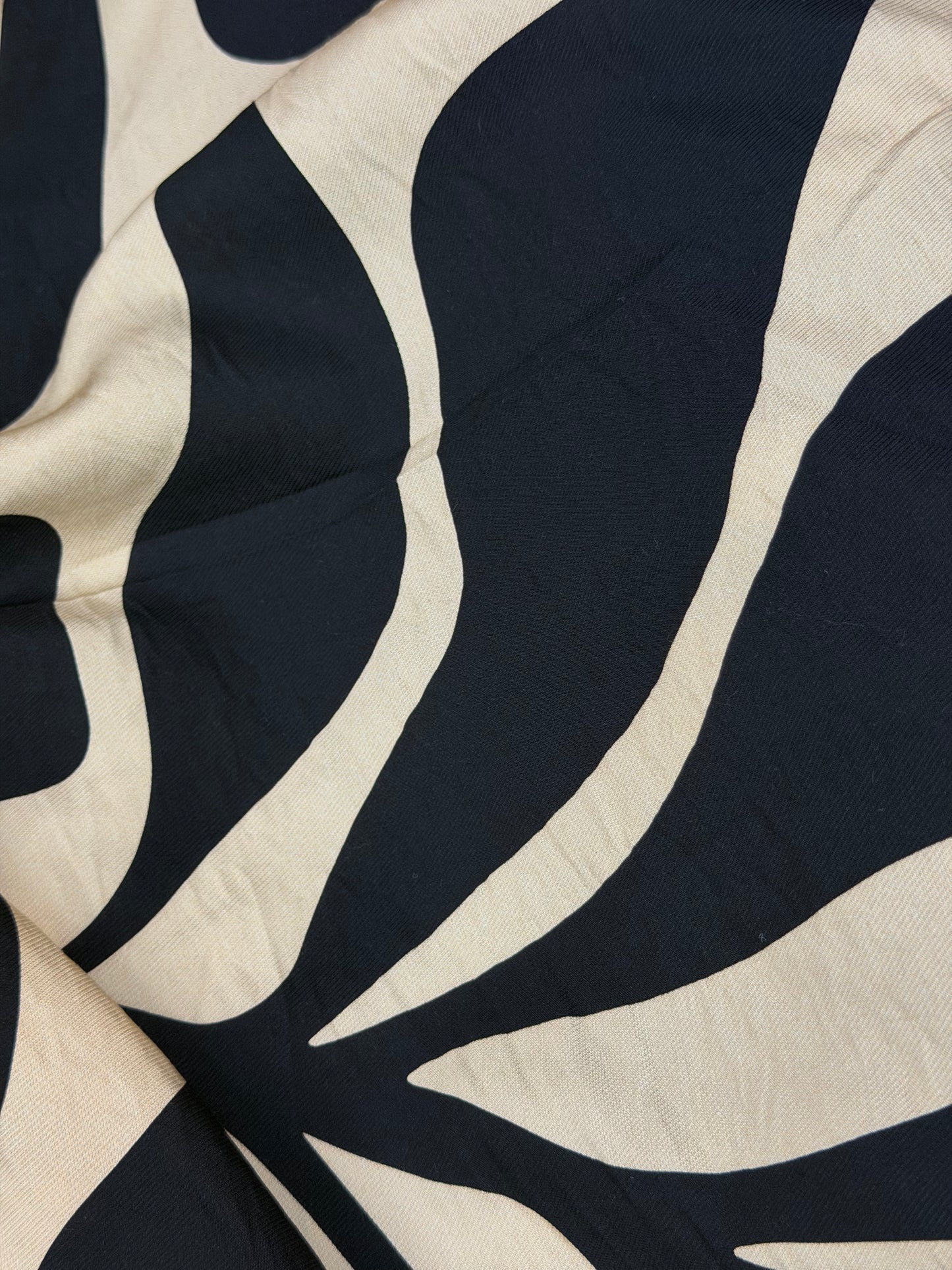Jumbo Printed Rayon Twill - Black & Beige