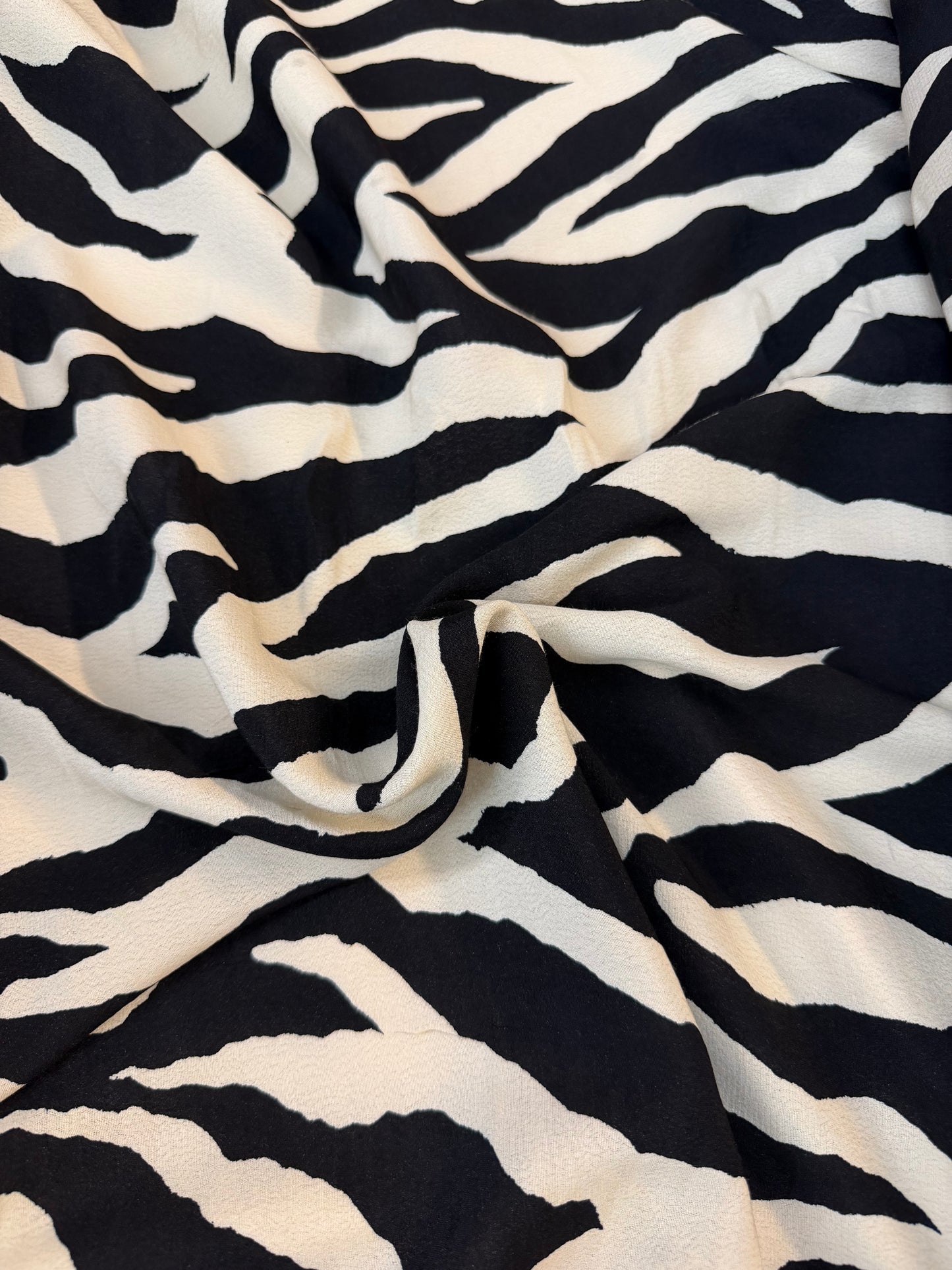 Printed Textured Rayon Viscose - Crepe Zebra
