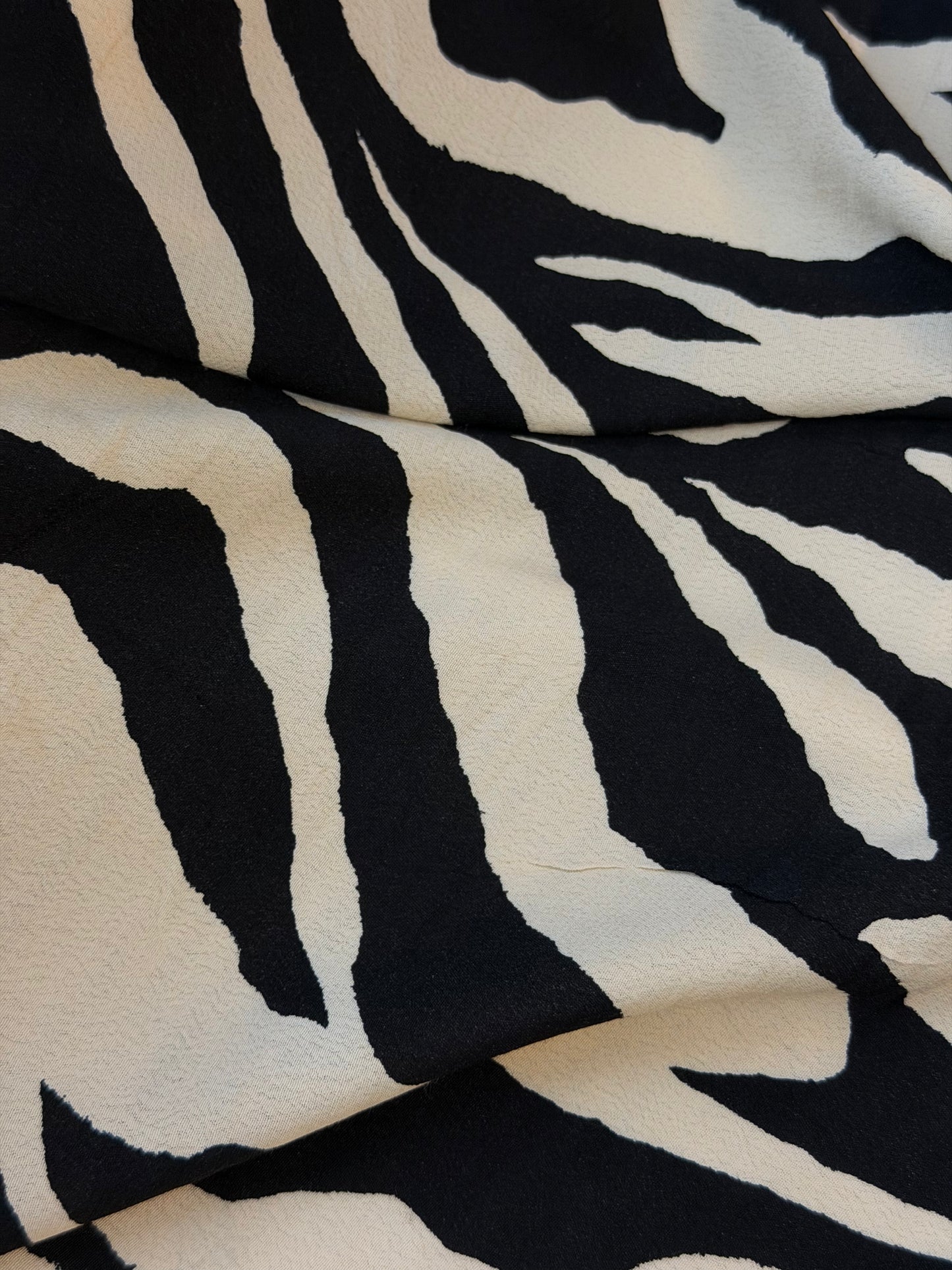 Printed Textured Rayon Viscose - Crepe Zebra