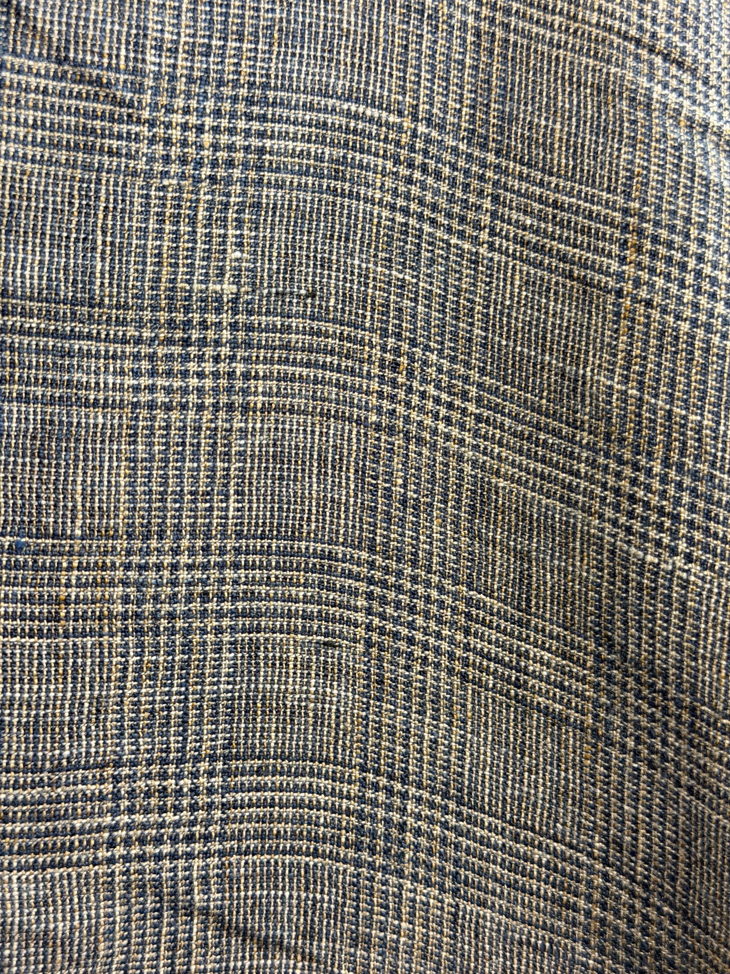 Woven Plaid Linen - Blue & Beige