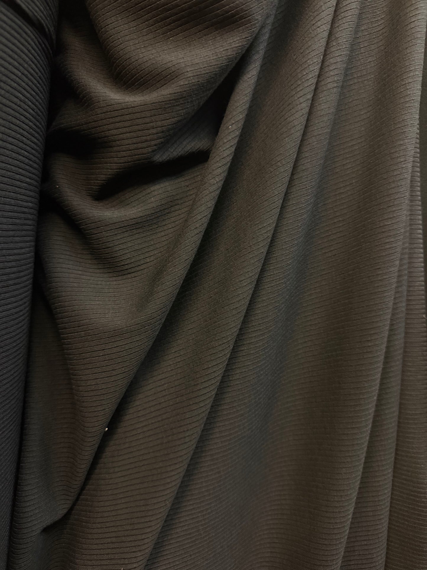 Ribbed Poly Knit - Jet Black
