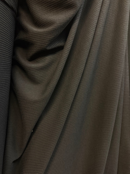 Ribbed Poly Knit - Jet Black