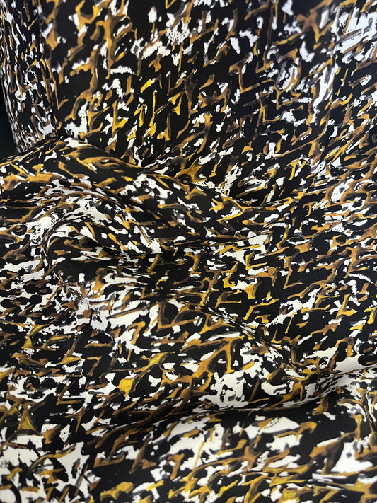 Matte Printed Silk Charmeuse - Abstract Painting