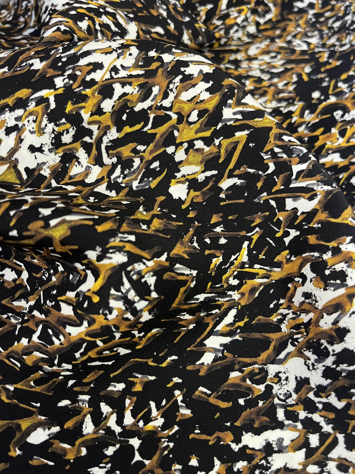 Matte Printed Silk Charmeuse - Abstract Painting