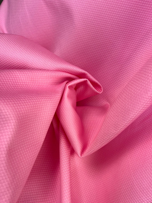 Textured Stretched Cotton Pique - Pink