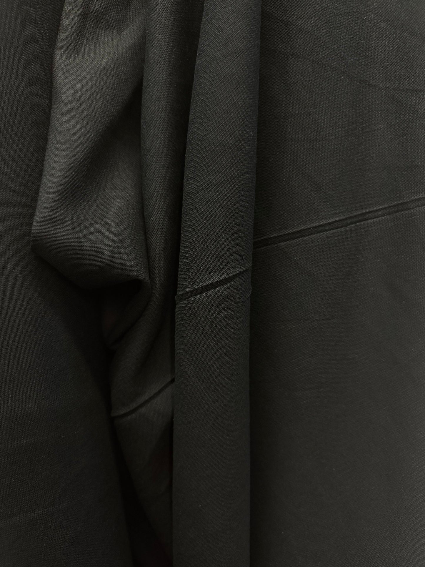 Textured Cotton & Linen Blend - Jet Black